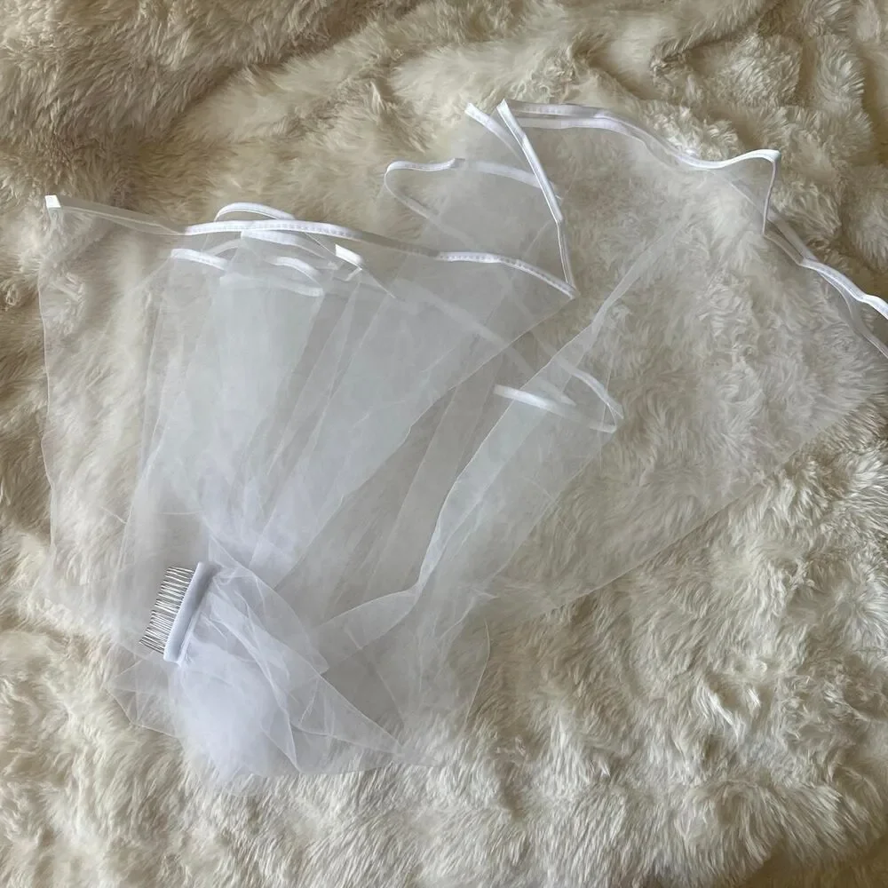Unbranded Women's White Veil Hair-accessories